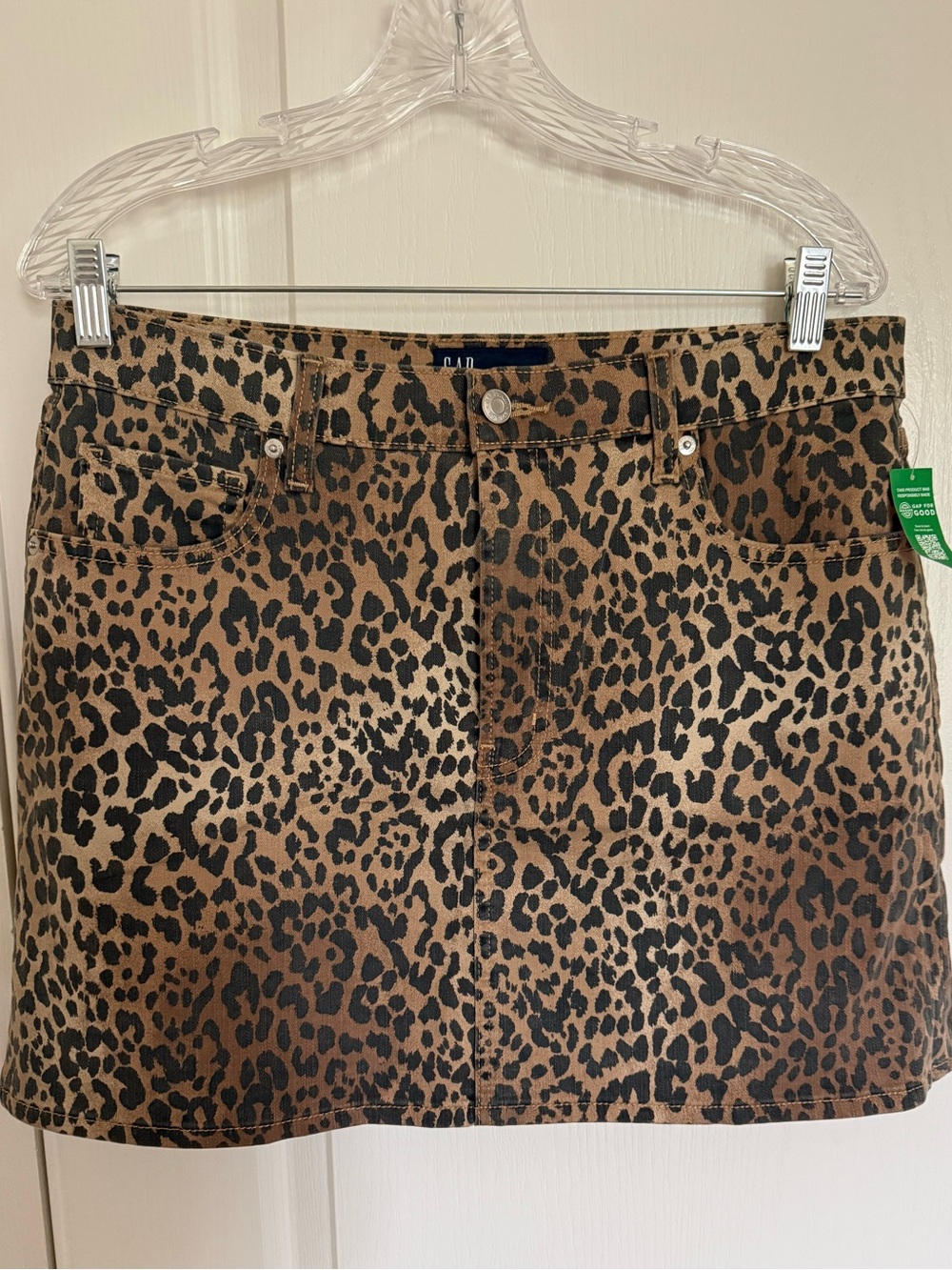 GAP Leopard Print Mini Skirt in Brown and Black
